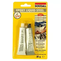 Soudal Epoxy Liquid Steel ragasztó 2x15gr (124932)