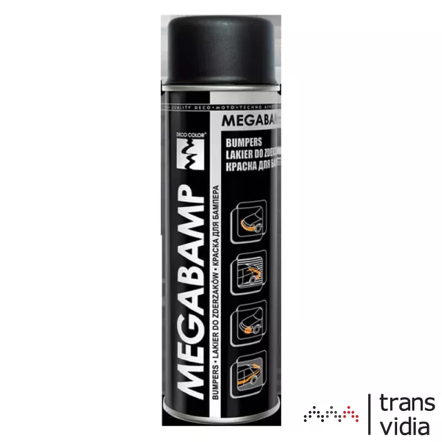 Megabamp akril spray lökhárítókhoz matt fekete 500ml (D23545)