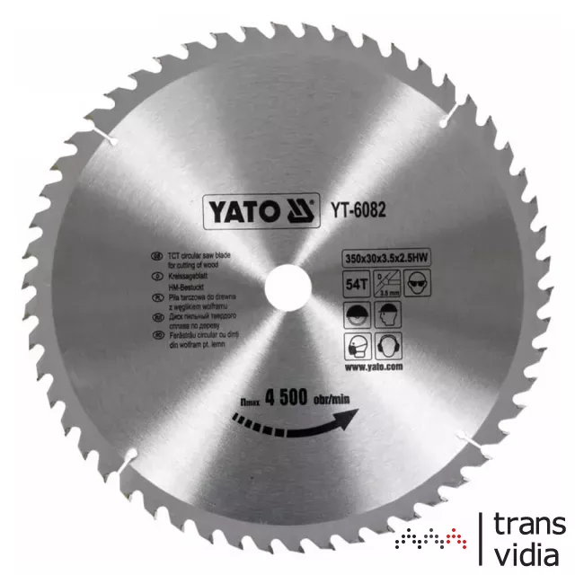 Yato YT-6082 fűrésztárcsa fához 350/30/54