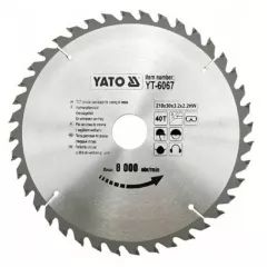 Yato YT-6067 fűrésztárcsa fához 210/30/40