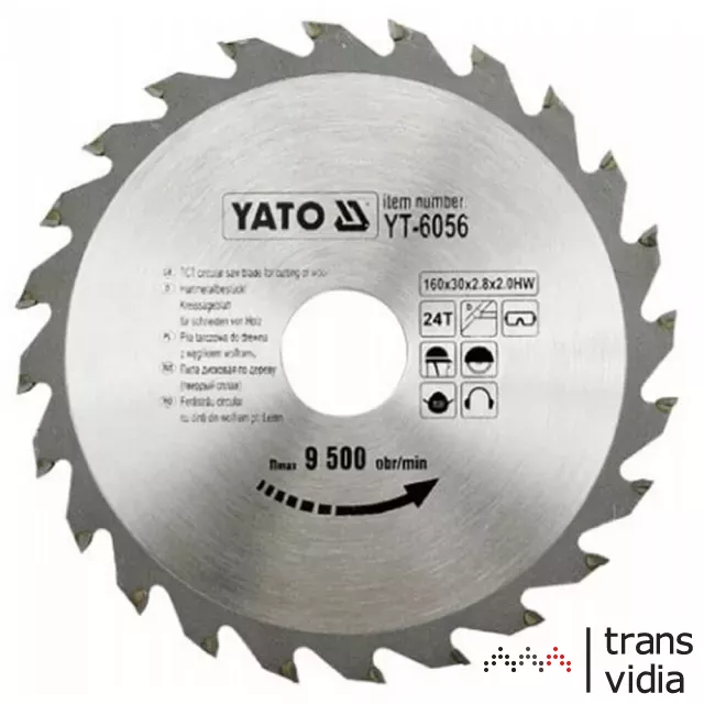 Yato YT-6056 fűrésztárcsa fához 160/30/24
