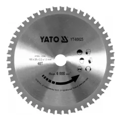 Yato YT-60625 fűrésztárcsa fémhez 185/20/48